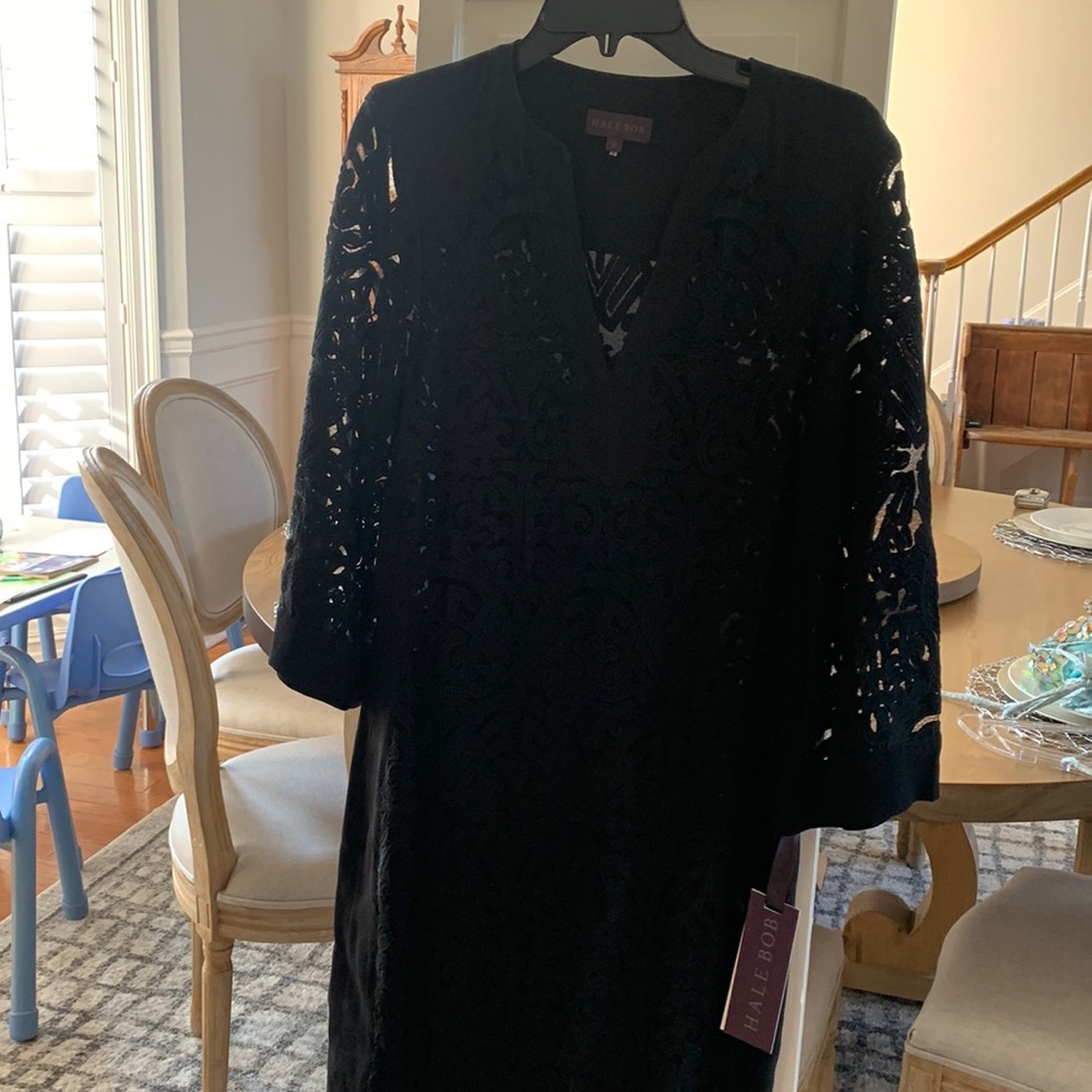 Black lace dress with black slip. Size M. NWT.